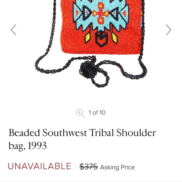 VTG Beaded Native American Southwestern Tribal Style Purse Crossbody Handbag Red - Picture 6 of 6